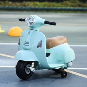 Mota elétrica 6V para crianças 1,5 a 3 anos com licença faróis buzina e 4 rodas 66,5x38x52 cm Verde