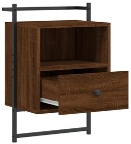 Mesas cabeceira 2 pcs 40x30x61 deriv. madeira carvalho castanho