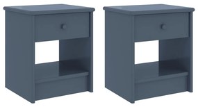 vidaXL Mesas de cabeceira 2 pcs 35x30x40cm pinho maciço cinzento-claro