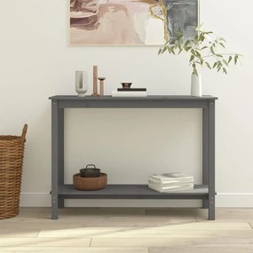 vidaXL Mesa consola 110x40x80 cm madeira de pinho maciça cinzento