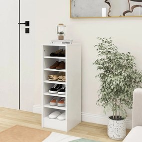 vidaXL Armário p/ sapatos derivados de madeira branco