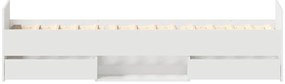Estrutura de cama c/ painéis cabeceira e pés 90x190 cm branco