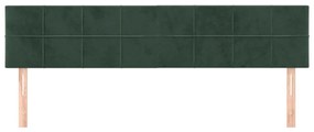 Cabeceira de cama 2 pcs veludo 90x5x78/88 cm verde-escuro