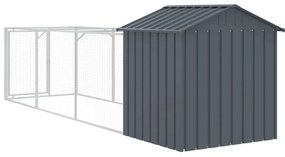 Casota p/ cães c/ telhado 117x405x123cm aço galvaniz. antracite