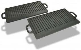 Grelhador de ferro fundido reversível 38x23 cm, 2 pcs
