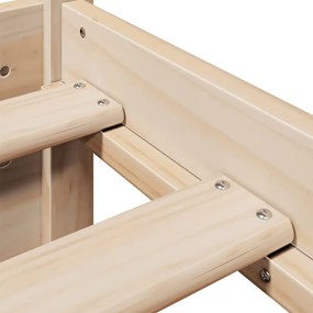 Estrutura cama c/ cabeceira 140x190 cm pinho maciço