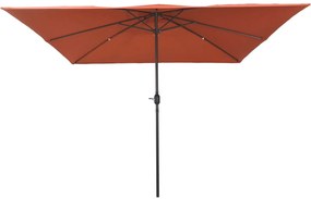 Guarda-sóis e Sombrinhas VidaXL Terracota Poliéster, Metal Grande