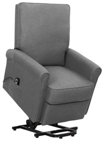 vidaXL Poltrona elevatória tecido cinzento-claro