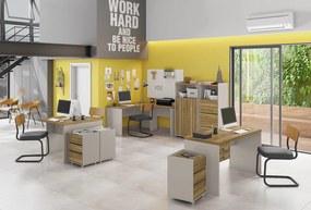 Secretária STUDIO SIMPLE – 136x60x75 cm – Bilaminado Cor de Mel e Caca