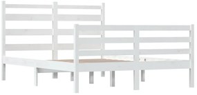 Estrutura de cama 120x200 cm pinho maciço branco