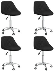 Cadeiras de jantar giratórias 4 pcs couro artificial preto