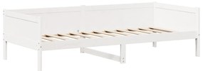 Sofá-cama c/ telhado 90x190 cm madeira de pinho maciça branco