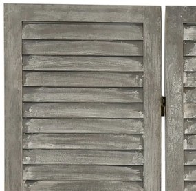 Biombo com 3 painéis 106,5x166 cm madeira maciça cinzento