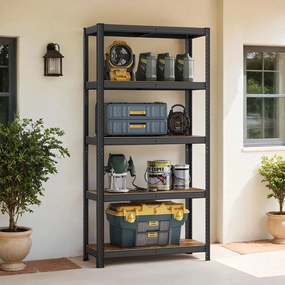 Estante para cargas pesadas 40 x 90 x 180 cm castanho + preto