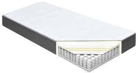Cama boxspring 180x200 cm tecido cinzento-escuro