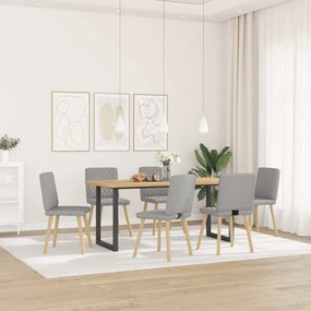 Cadeiras de jantar 6 pcs tecido cinza nuvem