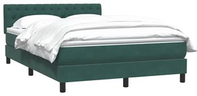 Box Cama primavera com Colchão Verde Escuro 140x210 cm Veludo