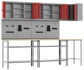 Conjunto de mesa para guardar ferramentas de 10 peças vidaXL - Madeira