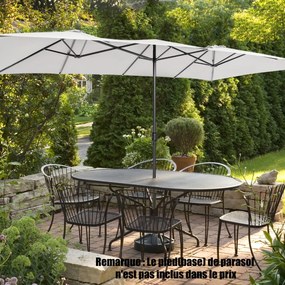 Guarda-sol duplo 426 x 265 cm retangular proteção UV marrom