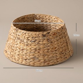 Base para Árvore de Natal 60 cm em Jacinto-de-Água Entrançado à Mão Natural
