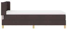 Cama Box Marrom Escuro e Branco 100 x 200 cm tecido