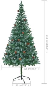 Árvore de Natal artificial com pinhas 210 cm