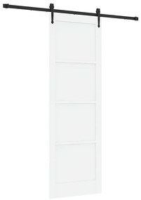 Porta Deslizante vidaXL com Conjunto de Ferragens Branca 78x232 cm Mad