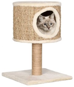 170972 vidaXL Árvore p/ gatos c/ ninho e poste arranhador 52 cm erva marinha