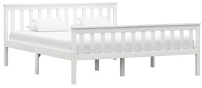 283218 vidaXL Estrutura de cama em pinho maciço 160x200 cm branco