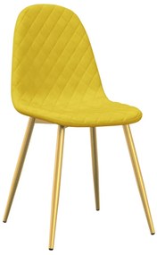 Cadeiras de jantar 2 pcs veludo amarelo mostarda