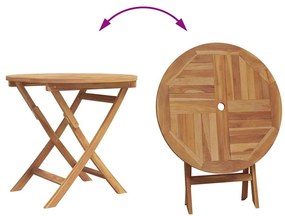 Conjunto Bistro de Jardim em 3 Peças Madeira Sólida de Acácia