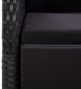 7 pcs conjunto de jantar de jardim preto