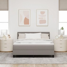 Cama Box Spring com Colchão Taupe 140x200 cm Tecido