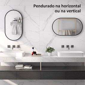 Espelho Casa de Banho Ovalado 40x70 cm Espelho Decorativo de Parede co