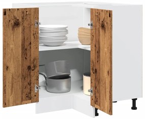 vidaXL Armário cozinha “Lyon” 75,5x75,5x81,5cm madeira velha