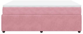 Cama com molas/colchão 140x200 cm veludo rosa