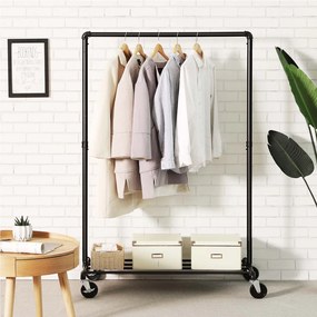 Guarda roupa resistente estilo industrial 100 x 163 x 49 cm preto
