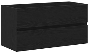 Gabinete para Pia Carvalho Preto 90x38,5x45 cm Madeira Engenheirada