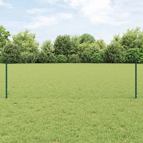 vidaXL Cerca com Poste Verde 0,6 x 100 m Aço e PVC