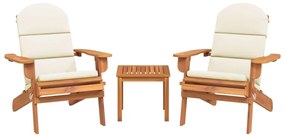 3 pcs conjunto lounge de jardim Adirondack acácia maciça