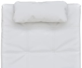Chaise longue com almofada couro artificial branco
