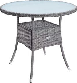 Mesa Jardim redonda Polyrattan Ø80cm Cinza