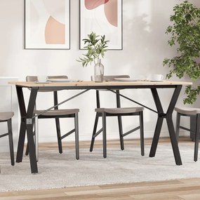 Mesa de jantar estrutura em Y 160x80x75cm pinho e aço