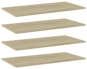 Prateleiras estante 4pcs 80x40x1,5cm contraplacado cor carvalho