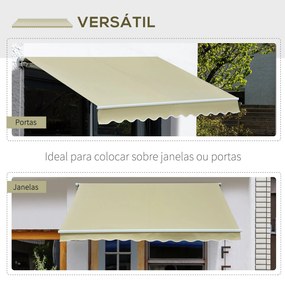 Outsunny Toldo Manual Dobrável de Alumínio Toldo para Varanda com Ângu