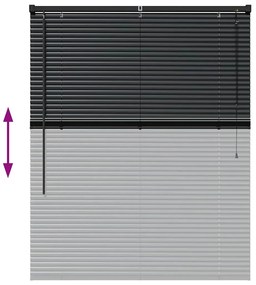 Persiana de Janela com cortinas Outros Manual Preto 100 x 130 cm Alumí