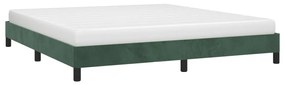 Estrutura de cama sem colchão 160x200 cm veludo verde-escuro