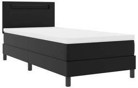 Cama Box vidaXL com Colchão Preta 90x200 cm de Couro Sintético, Cabece