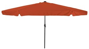 Parasol de Jardim vidaXL com Luzes LED ø395x245 cm Terracota