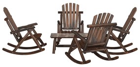 vidaXL 5 pcs conjunto lounge de jardim madeira de abeto maciça